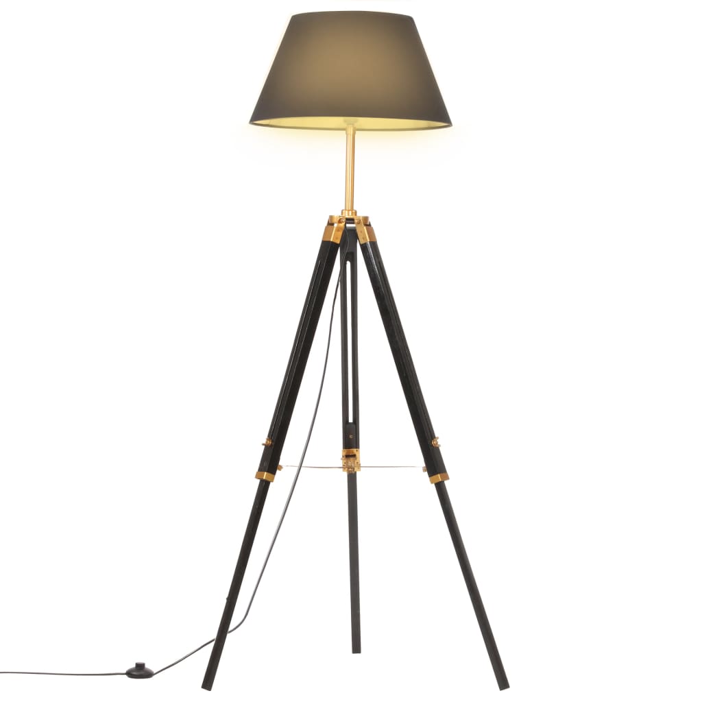 Vloerlamp Driepoot 141 Cm Massief Teakhout Kleurig