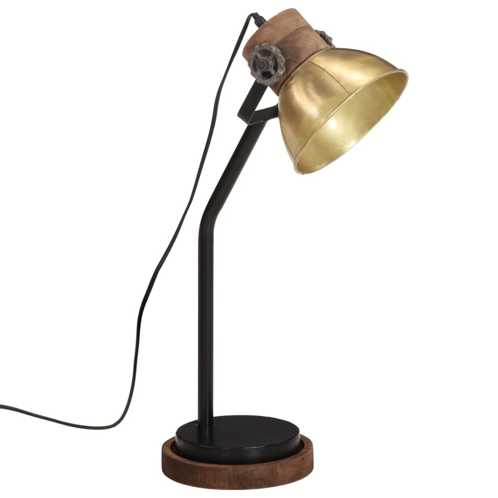 Bureaulamp 25 W E27 18X18X60 Cm Antiek Messingkleurig