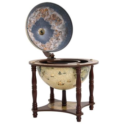 Exclusieve Wereldbol Globebar - Bruin/Wit Design