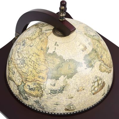 Renaissance Vrijstaande Globebar met Luxe Tafel en Schap - Bruine Globe met Groene Tint