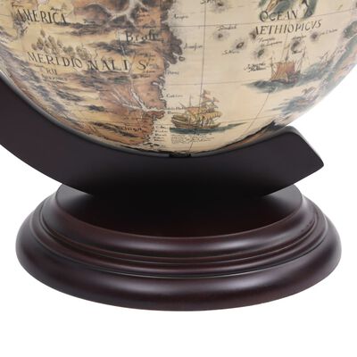 Klassieke Globebar Tafelmodel - Witte Globe met Houten Voet